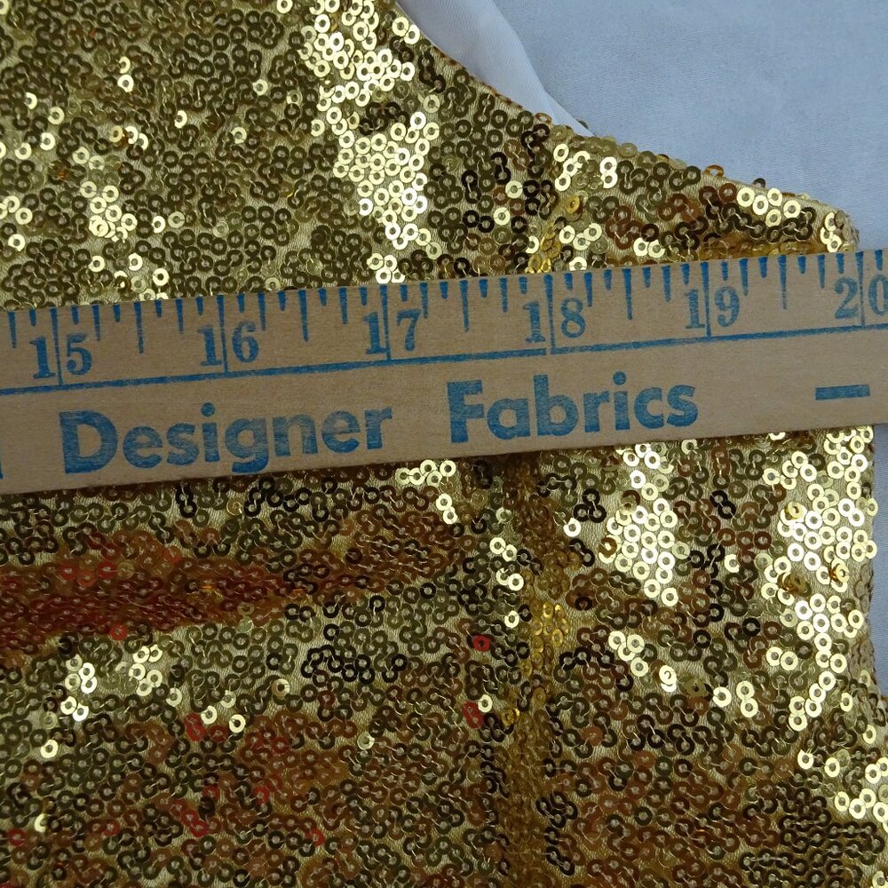 Adult Gold Shiny Sequin Vest Size M - Picture 7 of 11